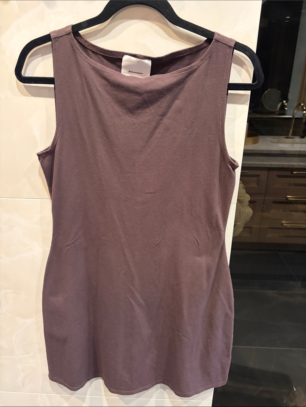 Reformation Mauve Brown Ribbed Tank